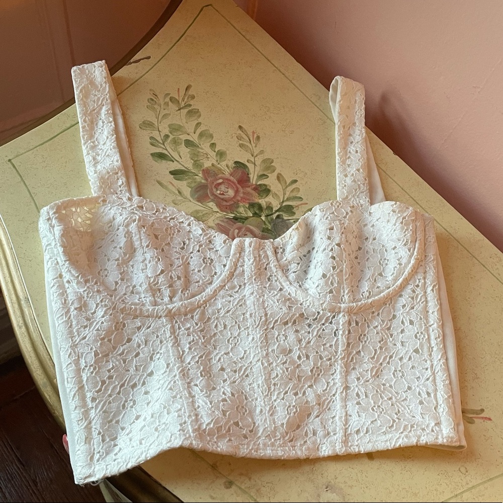 Topshop oat cropped bustier